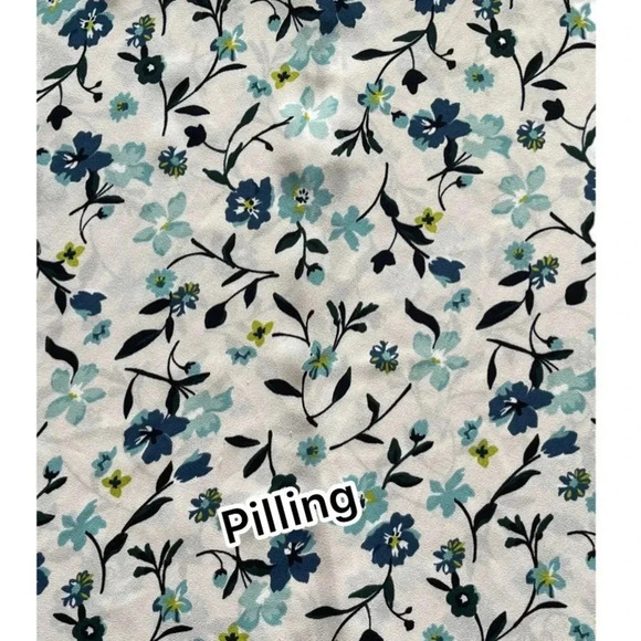 LOFT Ann Taylor White Blue Floral Long Bell Sleeve Keyhole Blouse Women’s Small - Picture 8 of 9